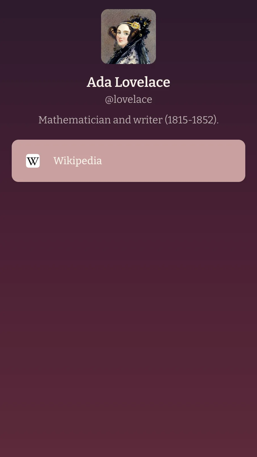 Ada Lovelace's linkname page